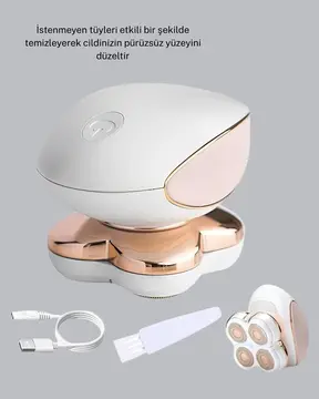 Dört Kesici Başlıklı Vücut Tıraş Cihazı Ağrısız Kullanım