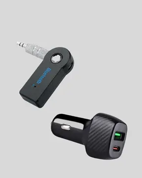 Bluetooth AUX Çevirici ve PD Destekli Araç Şarj Cihazı 2’li Set
