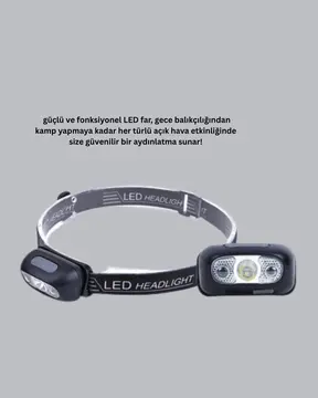Gece Balıkçılığı İçin Ultra Parlak Şarjlı Kafa Lambası | 4 Işık Modu + USB Şarj