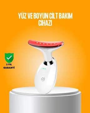 3 Modlu Boyun ve Yüz Bakım Cihazı – EMS Temizleme Sıcak Masaj ve Renkli Işık Terapi Özellikli