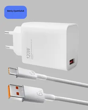 120 Watt Güçlü Hızlı Şarj Adaptörü Huawei P30 P40 Mate 20 Pro Uyumlu