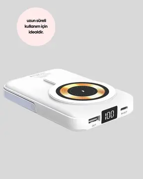Kablosuz ve Kablolu Şarj Destekli Taşınabilir Powerbank