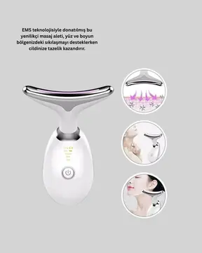 USB Şarjlı LED Işık Terapili Yüz Boyun Bakım Cihazı