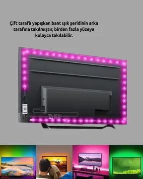 RF Kumandalı Renk Değiştiren TV LED Şerit 2MT