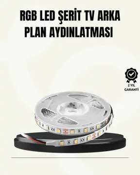 TV Arkası LED Şerit Işık Otomatik Açma Kapama Özellikli 2mt