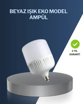 Uzun Ömürlü Şarjlı LED Ampul 30 Watt Güçlü Aydınlatma