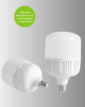 Uzun Ömürlü Şarjlı LED Ampul 30 Watt Güçlü Aydınlatma