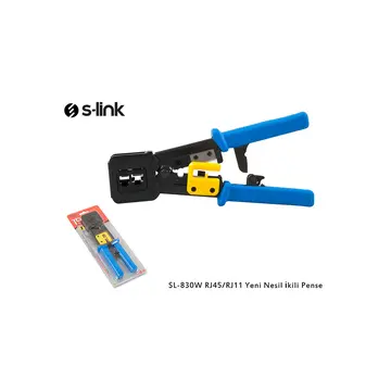 S-LINK SL-830W RJ45/RJ11 ikili Pense  Yeni Nesil Kablo Ucu Konnektör Sıkma Pensesi(1923)