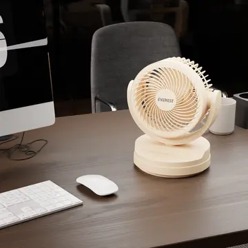 EVEREST EFN-509 KREM 3 Kademeli Hız 175cm 3 Kanat Pervane ve Çerçeve Masaüstü USB Vantilatör(1923)