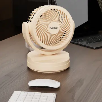 EVEREST EFN-509 KREM 3 Kademeli Hız 175cm 3 Kanat Pervane ve Çerçeve Masaüstü USB Vantilatör(1923)