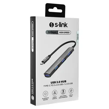 S-LINK SW-U324 Type-C to 3xUSB 2.0 1xUSB 3.0 Metal USB HUB(1923)