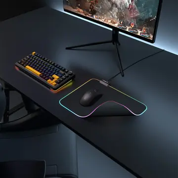 Rampage MP-21 PULSAR M RGB 252x328x3mm RGB Led Gaming MOUSE PAD (Siyah)(1923)