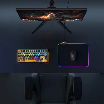 Rampage MP-23 BLITZ M RGB 252x328x3mm RGB Led Gaming MOUSE PAD (Siyah)(1923)
