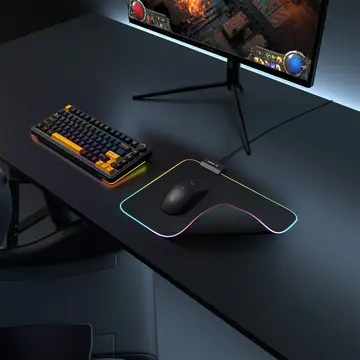 Rampage MP-23 BLITZ M RGB 252x328x3mm RGB Led Gaming MOUSE PAD (Siyah)(1923)