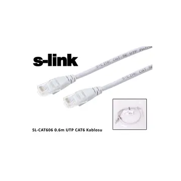 S-LINK SL-CAT606 CAT6 Patch 60CM Kablo (Gri)(1923)