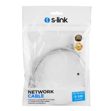 S-LINK SL-CAT606 CAT6 Patch 60CM Kablo (Gri)(1923)