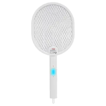 ASONIC AS-A26 Beyaz 3000V Raket Tipi UV Mor Işıklı 1200mAh Bataryalı Şarj Edilebilir Katlanabilir Sinek Öldürücü(1923)