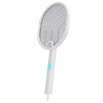 ASONIC AS-A26 Beyaz 3000V Raket Tipi UV Mor Işıklı 1200mAh Bataryalı Şarj Edilebilir Katlanabilir Sinek Öldürücü(1923)