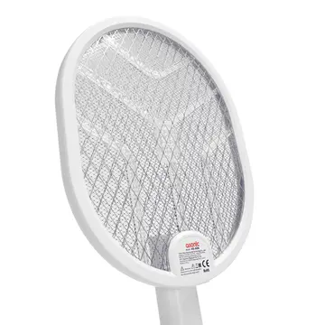 ASONIC AS-A26 Beyaz 3000V Raket Tipi UV Mor Işıklı 1200mAh Bataryalı Şarj Edilebilir Katlanabilir Sinek Öldürücü(1923)