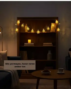 Pilli Ramazan ve Bayram LED Işık Zinciri Cami Temalı Dekoratif