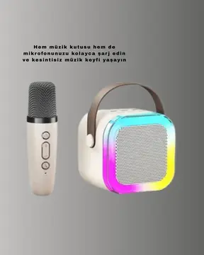 Bluetooth Karaoke Mikrofon ve Hoparlör Seti Taşınabilir