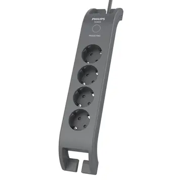 PHILIPS SPN3140A/62 4 Soket Akım Korumalı Priz 900 Joules 2Mt Kablo (Gri)(1923)