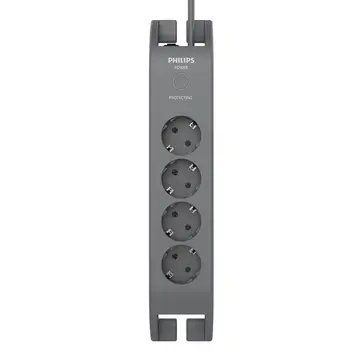 PHILIPS SPN3140A/62 4 Soket Akım Korumalı Priz 900 Joules 2Mt Kablo (Gri)(1923)