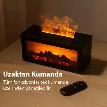 EZERE A4 Şömine Esintili Aromaterapi Difüzörü Ultrasonik Hava Nemlendici