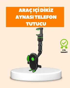 Araç İçi Dikiz Aynası Telefon Tutucu Katlanabilir ve Çok Fonksiyonlu
