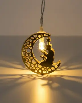 Dekoratif Ramazan Ay Işığı Secde Eden Adam Figürlü