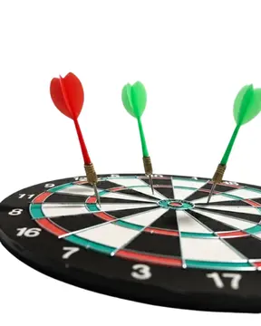 15 İnç Dart Tahtası 4 Metal Uçlu Dart Oku Dayanıklı Ahşap Gövde