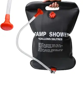 20 Litre Güneş Enerjili Kamp Duşu PVC Dayanıklı Taşınabilir Duş Torbası