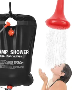 Solar Kamp Duşu 20 Litre Taşınabilir Şeffaf Su Seviyeli Dış Mekan Duş Sistemi