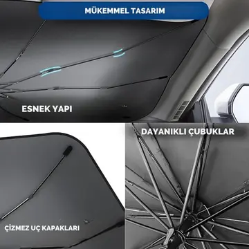 Toyota Yaris VW Polo Kia Rio Fiat Punto Hyundai Accent Blue Uyumlu Oto Şemsiye