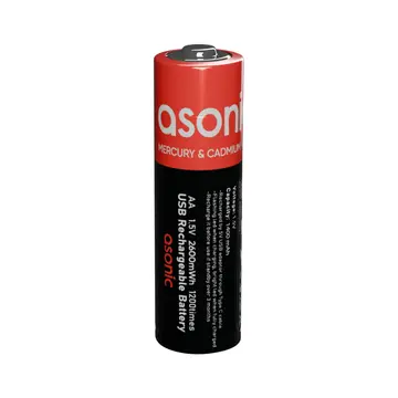 ASONIC PL1400 AA Şarjlı Pil 1.5Volt 1400mAh/2600mwh Type-C ile Kolay Şarj  2 li Paket (USB To Type-C Kablo Hediye)(1923)