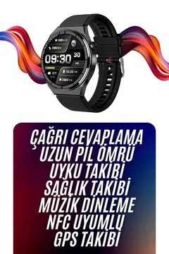 Amoled Ekran Akıllı Saat Üç Kordonlu İOS Android Uyumlu