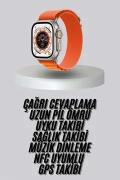 Yeni Nesil Akıllı Saat Uyku ve Sağlık Takibi Titeşimli Sesli Arama Mesaj ve Bildirim Görme