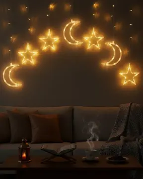 Ramazan İçin Büyük Boy Işıklı Ay Yıldız Led