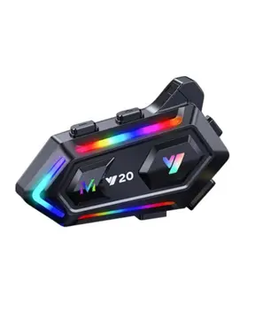16 Mod RGB Işıklı Motosiklet Intercom Çift Telefon Destekli