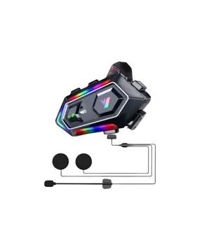 16 Mod RGB Işıklı Motosiklet Intercom Çift Telefon Destekli
