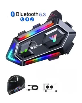 16 Mod RGB Işıklı Motosiklet Intercom Çift Telefon Destekli