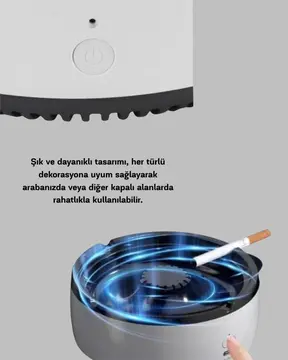 Sigara Dumanı ve Koku Giderici Hava Temizleyici Küllük – 2 Katmanlı Filtreli