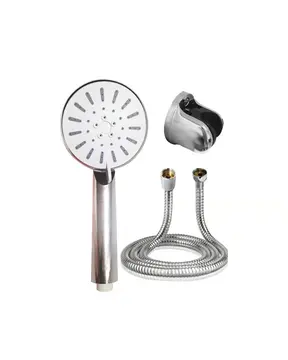 Spiral Hortumlu 4 Kademeli Krem El Duşu Başlığı Banyo Duş Seti