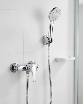 4 Fonksiyonlu Krem El Duşu Seti Spiral Hortum ve Duş Askısı