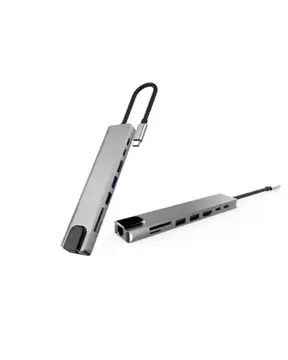 Type C Hub Çoklayıcı 8 Port USB HDMI RJ45 Kart Okuyucu