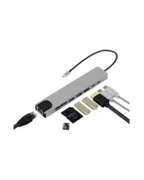 8 Port Type C Hub USB HDMI RJ45 SD TF Kart Okuyucu Çoklayıcı