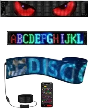 16x96 RGB LED Matrix Panel 60 cm Esnek Yapı Uygulama Kontrollü Kayan Yazı Ekranı