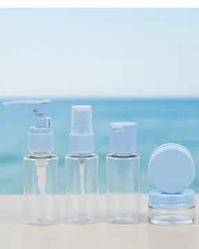 5’li Seyahat Dolum Şişe Seti 30 ml Şeffaf Taşıma Çantalı