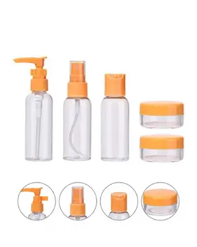 5 Parça Taşınabilir Seyahat Banyo Seti Şeffaf Şişe Takımı