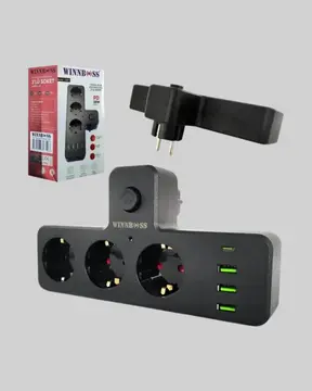 7 Portlu Çoklu Priz USB ve Type-C Girişli Akıllı Güç Ünitesi